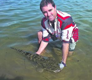 Scott Carriage caught this 90cm flathead at Ballina on a soft plastic and released it after weighing. It went 5.65kg.