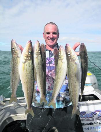 Matt Cini knows the importance of fishing deeper for larger whiting and swears by fishing the North Arm in 10-12m.