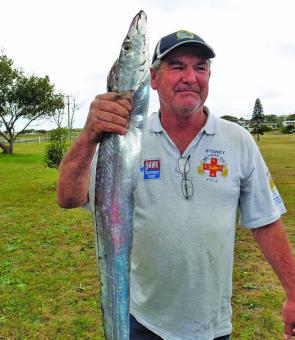 Bill Lee, of Sydney, with a ribbonfish taken wide off Crowdy Head.