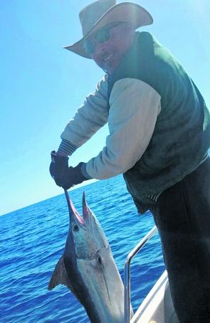 Jeff Hunt caught an early season baby black off Fitzroy Island early last month.