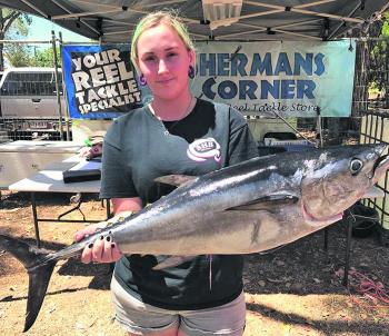 Ellen Walter with a wicked 6kg tuna weighed in on Friday.