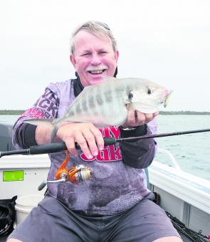 The author fished 2” Gulps over the flats off Silver Beach at Kurnell to score this silver trevally.