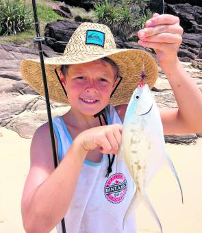 Lachie Daley, 12, of Ballina, mustered up this quality dart in between floods. The best beaches have been those farthest from the river mouths.