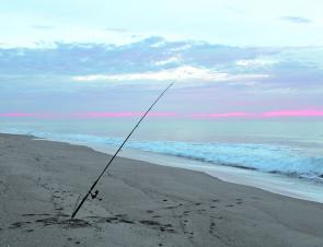 Calm conditions are a great time to use two rods and keep ‘hopping’ along the beach.