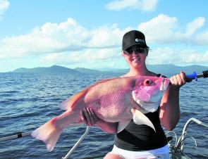 Trophy-sized big mouth nannygai will be on offer this month in the deep water off Cairns.