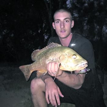 Isaac with a sneaky night mangrove jack.