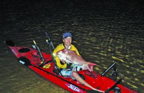 Luke Sellman with a ripper snapper caught from his Hobie Kayak out from Mt Eliza.