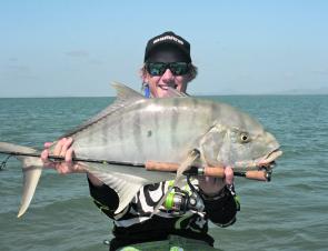 As conditions improve so will the fishing. This golden trevally was caught out on the flats.