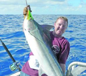 Warm, blue water has attracted a few billfish to the reefs off South West Rocks. This was caught on a Tropic Angler skirted lure, a proven winner by keen marlin enthusiasts.