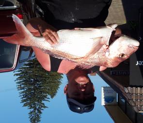 Diane Sheehan with 3kg of snapper caught off Crowdy Head.