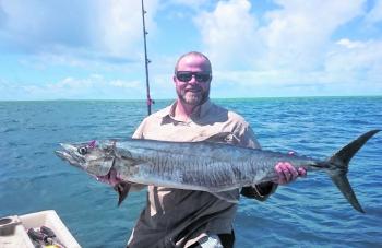 The author with a great Spanish mackerel catch.