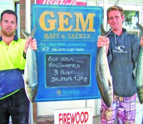 Rick and Ben had a ball with a school of Australian salmon.