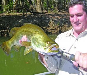 This big salt water barra put on quite a show jumping again and again.