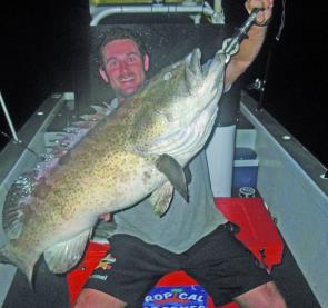 Cowboys hooker, Aaron Payne, with a gold spot cod taken just off Townsville.