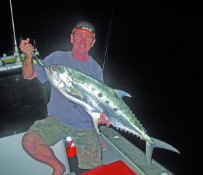 Eric O’Sullivan with a personal best queenfish – a great night predator.