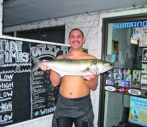 The author with 5kg of greenback tailor that attacked one of his own stickbaits.
