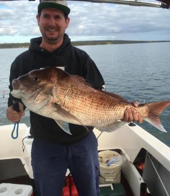 Kane McDonald with his beastly 7kg snapper from Lang Lang.