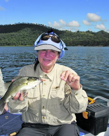 Denise Kampe with a Grabham’s Gurgler caught Maroon Dam bass. While the Maroon fish are smallish they are certainly willing starters. 