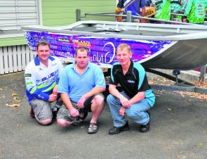 Brad Richey and Geoff Knight from Bluefin Boats were on hand to present event winner Jeremy McConnell with his prize boat.