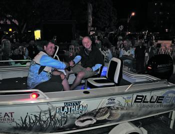 The trip from Canberra was well worth it for Glenn Hurrey. He won the Bluefin Boat and Mercury outboard senior random draw prize.