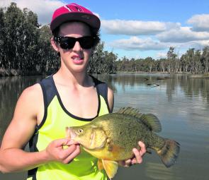 Cooper Bennett with his 52cm Yella. A Yellaman Series Bassman spinnerbait was the undoing of this fish. 