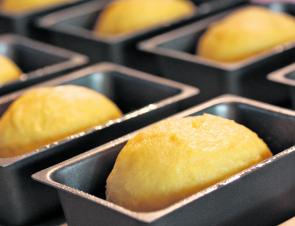 The brioche loaves in the oven