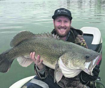 James Mason with a solid Murray cod taken on the cast.
