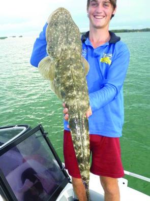 Tom snared this cracking 89cm flathead by looking for clean water, a challenge for sure, but great reward for effort.