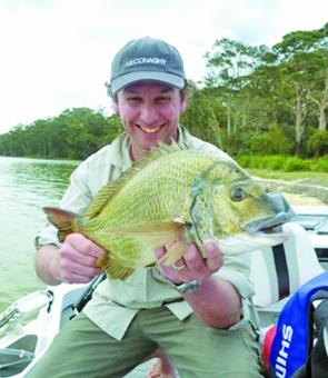 Adrian Van with the biggest smile in the world after landing his 46cm, 2.510kg, bream at the Squidgy Southern Bream Series grand final on St Georges Basin.