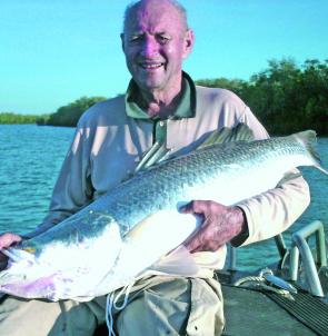 Barra are still around, like this metre plus monster caught on Lance Butler charter.