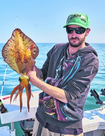 Michael, Greg and the author managed 15 squid between them fishing the Bellarine.