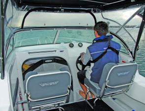 Well designed and very strong seats are a feature of Cruise Craft boats. Note the grab handles at the back of the Explorer 530’s seats. 