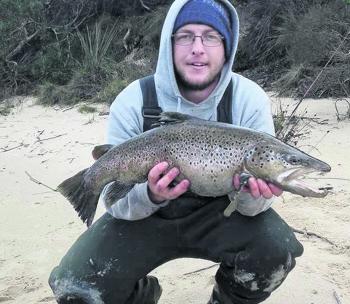 Aaron Bissett with a very solid West Coast wild brown trout.