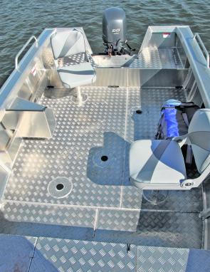A wide, uncluttered interior makes the Sea Jay 4.7Ranger suited to fishing up to four anglers. 