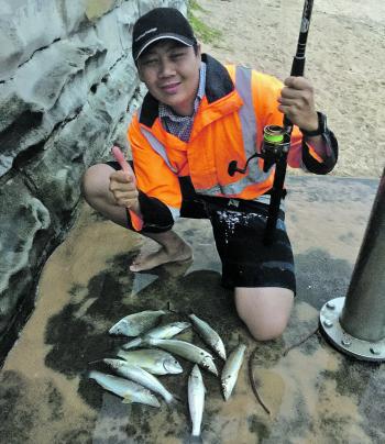 Lucas Tran caught his first beachworm and this great bag of bream and whiting off the very crowded Manly Beach.
