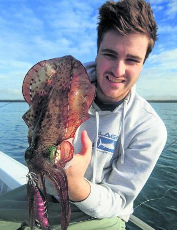 Nathan Peterson worked the Tankerton area for a nice bag of calamari.