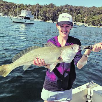 Zoe Williamson with a Pittwater mulloway.