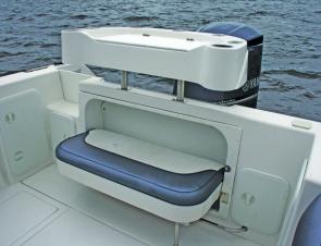 Additional seating is tucked away in the transom and can be dropped down when required.