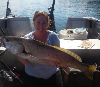 Karen Orford got stuck into the plus sized mulloway and had this giant to show for it!