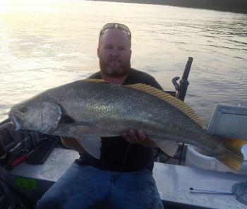 Rick Martin took this very fat mulloway from a deep hole in the Shoalhaven River. 
