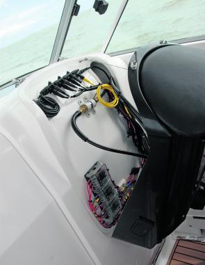 Here’s a feature that really sets this craft into a class of it’s own: fully accessible and extremely neat helm wiring