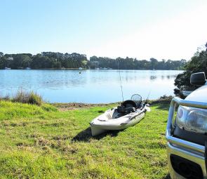 You can always find sheltered water in the Gippy Lakes and a perfect launching place for easy kayak fishing. 