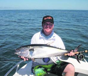 Tackleworld Mackay's Chris Rippon picked up this northern bluefin tuna on a small clouser just out from Mackay Harbour. Sure is a great way to break in a new fly fishing outfit.