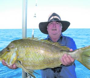 Plenty of spangled emperor are being caught, like this one (of three) that our regular client Barry landed on board the Keely Rose. Happy days.