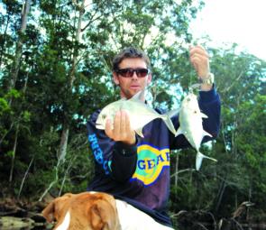 Sometimes the trevally are so hungry you’ll catch two on the same lure at the same time.