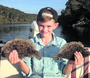 Good numbers of flounder are in the lake and they love to eat blades.