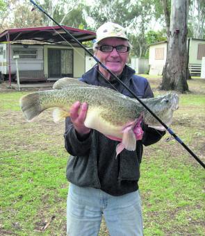 A very proud ‘John the Pom’ with the cod he caught on the Edward River at Deniliquin.