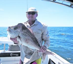 Snapper are always popular in May. This one was caught on 9” Z-Man Glow Grub.