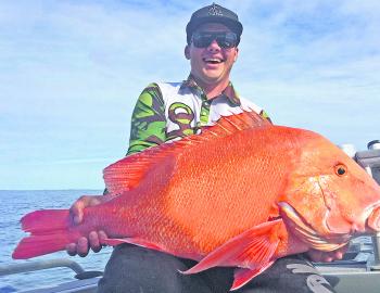 Local angler Jordan Zerk won the $50.00 Davo's Fish of the Week prize with this thumper red emperor from Double Island Point.