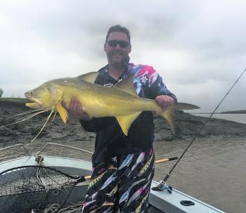 Geoff King with a beauty threadfin going 97cm taken from up at Port Alma. 